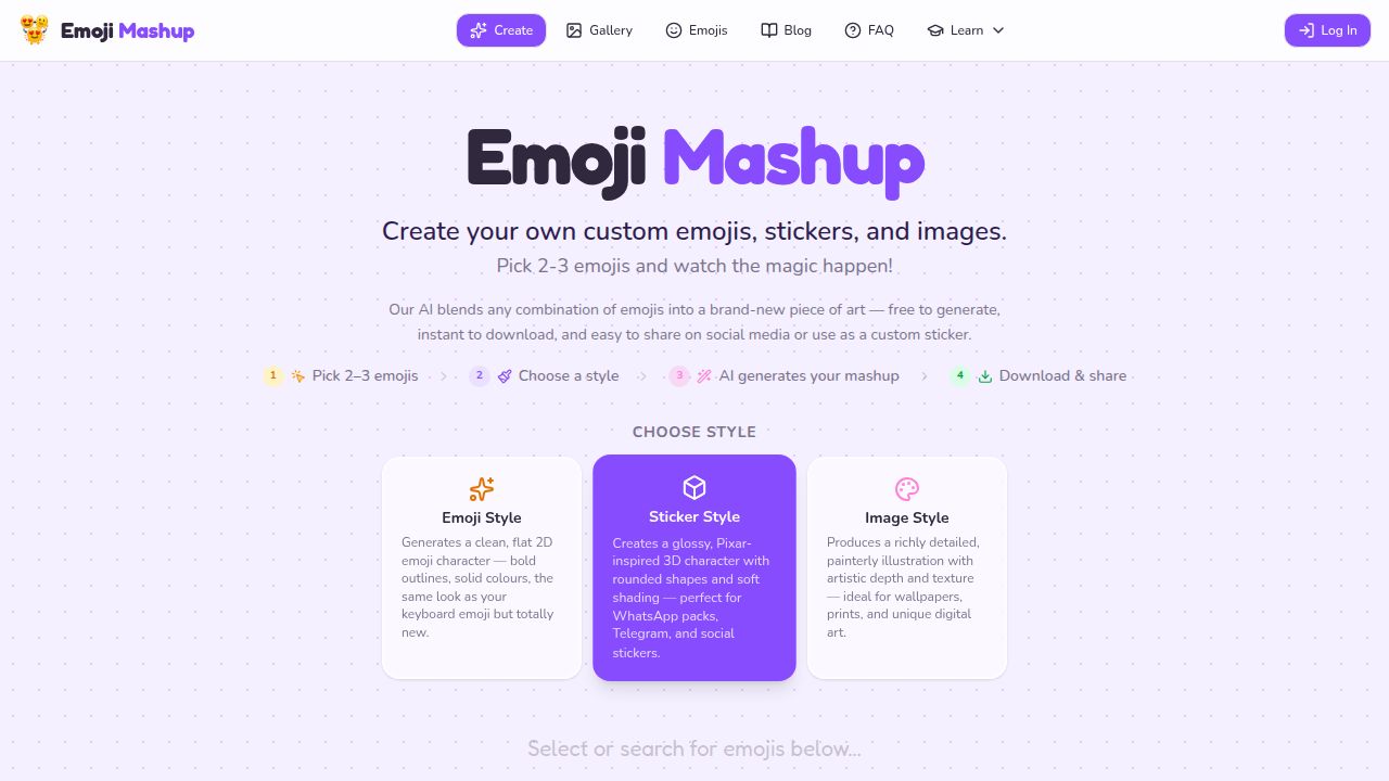 Emoji Mashup - Create Unique Emoji Combinations with AI